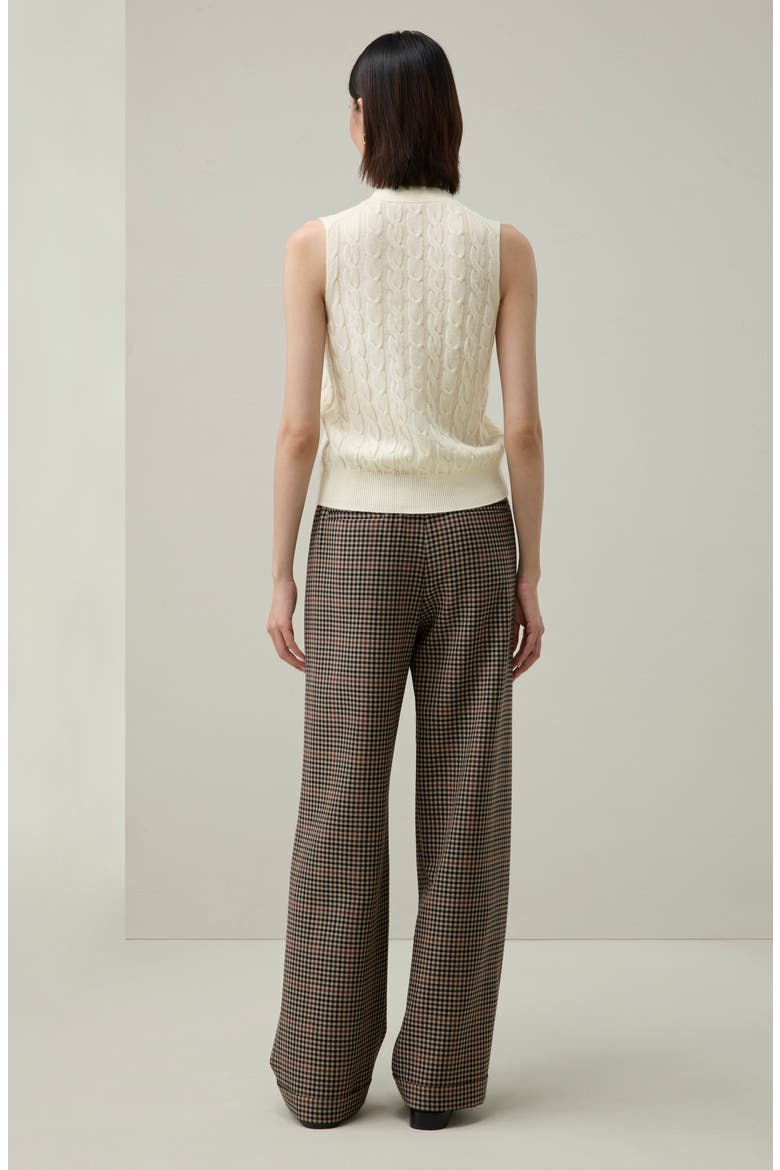 Washable Cable-knit Wool Vest, Alternate, color, Lily White