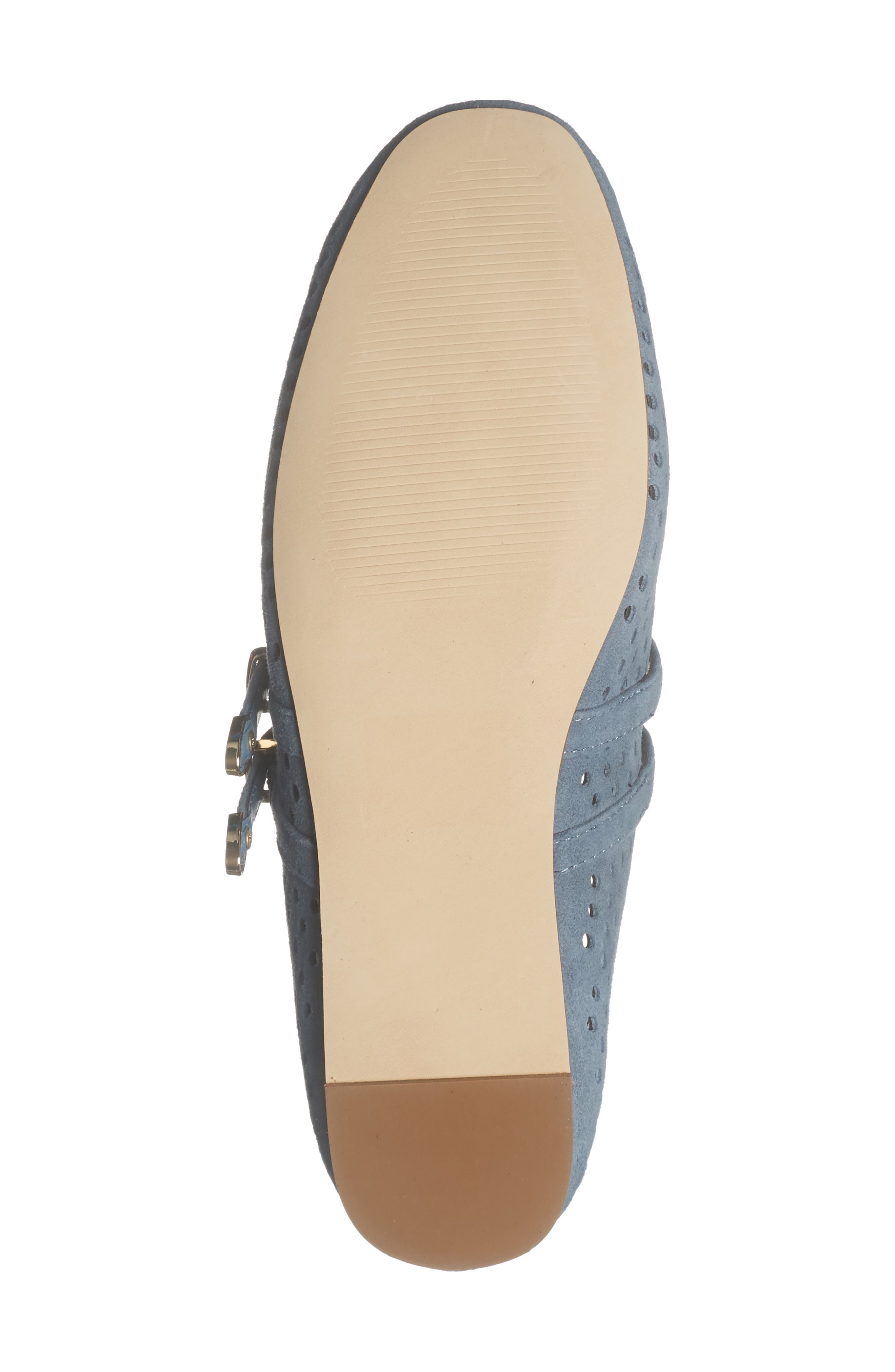 Lissa Perforated Mary Jane Flat, Alternate, color, BLUE SUEDE