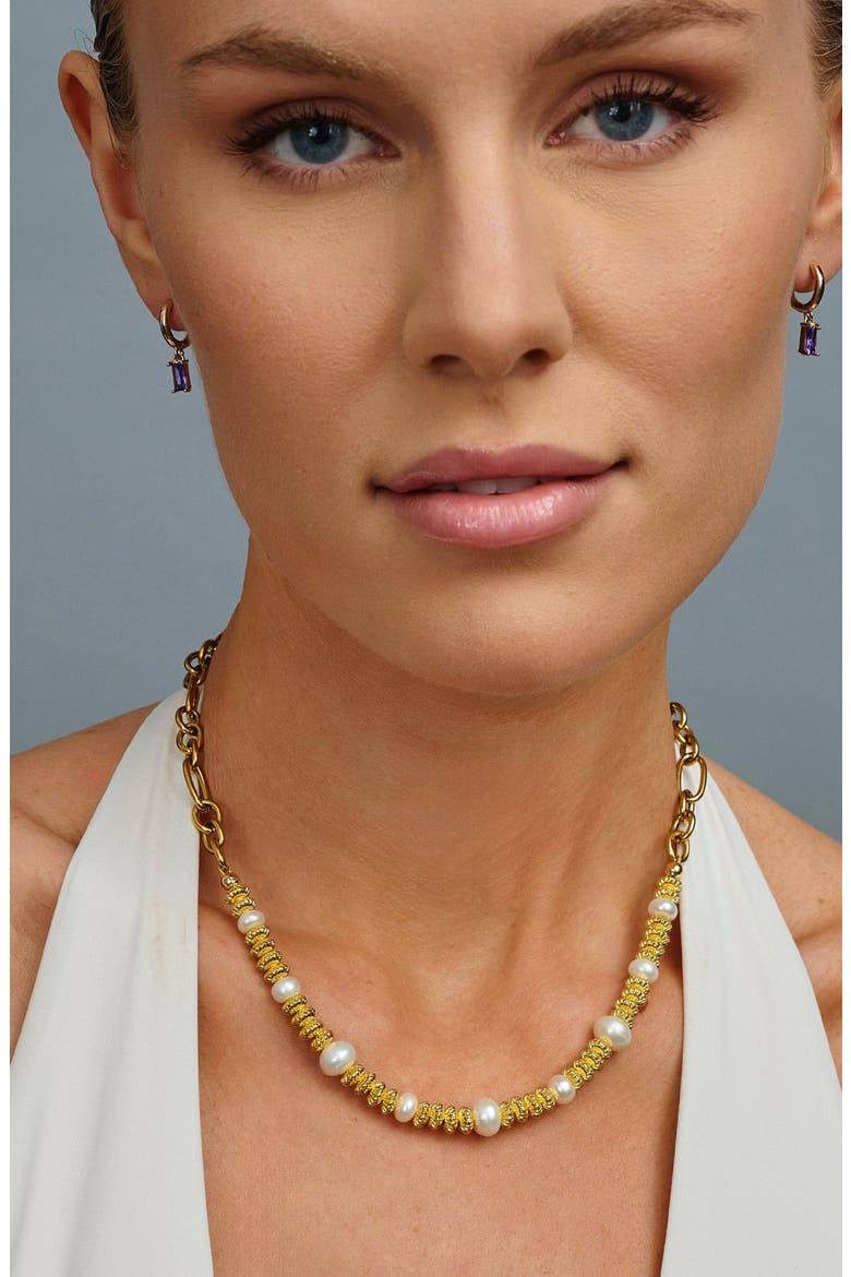 Pearl Chain Choker, Alternate, color, Gold/Pearl