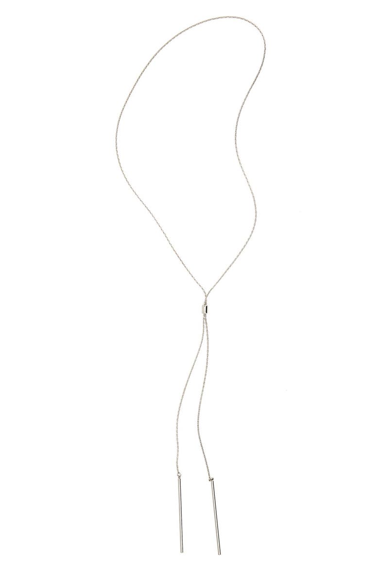 Bar Lariat Necklace, Main, color, SILVER