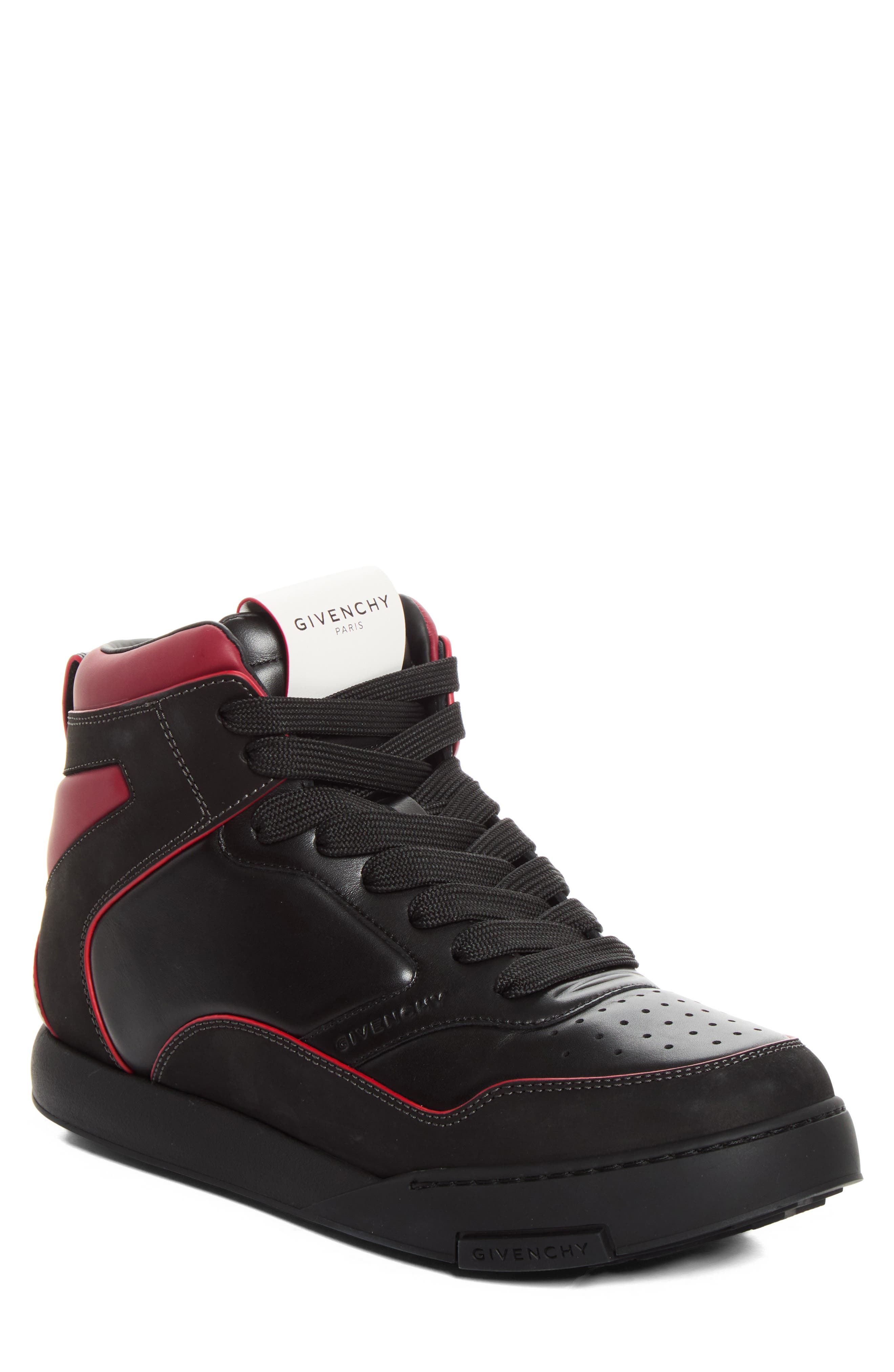 Yard Court High Top Sneaker, Main, color, BLACK/ BURGUNDY