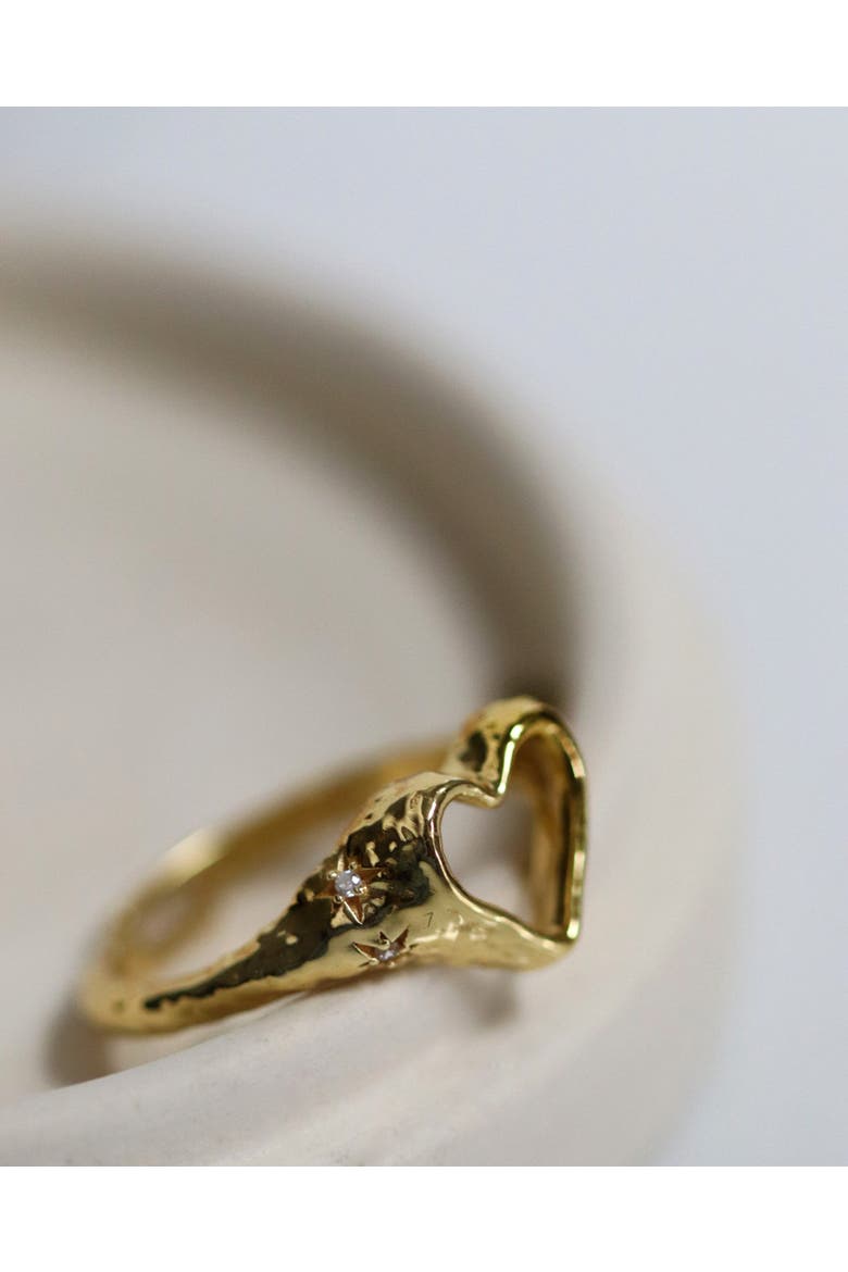 Outline Heart Stacking Ring, Alternate, color, Gold