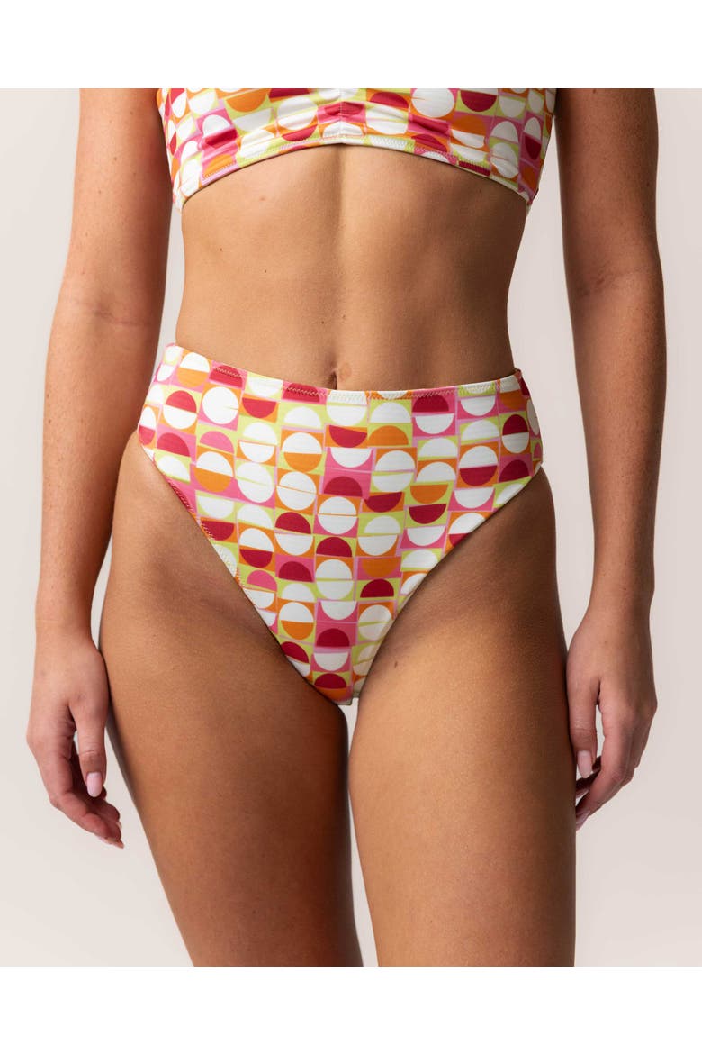 Reversible High Leg Swim Bottom, Main, color, Citrus
