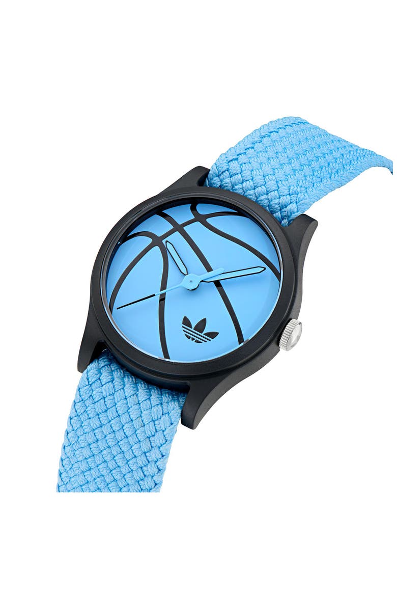 AO Style Blue Basketball Dial Webbing Strap Watch, 39mm, Alternate, color, BLUE