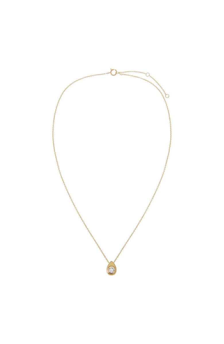 BY ADINA EDEN Lab Grown Diamond Solitaire Teardrop Bezel Necklace 14K, Alternate, color,