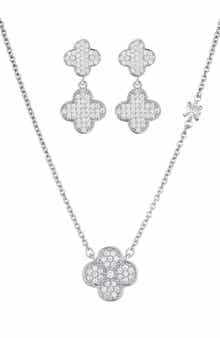 Clover Drop Earrings & Necklace Set