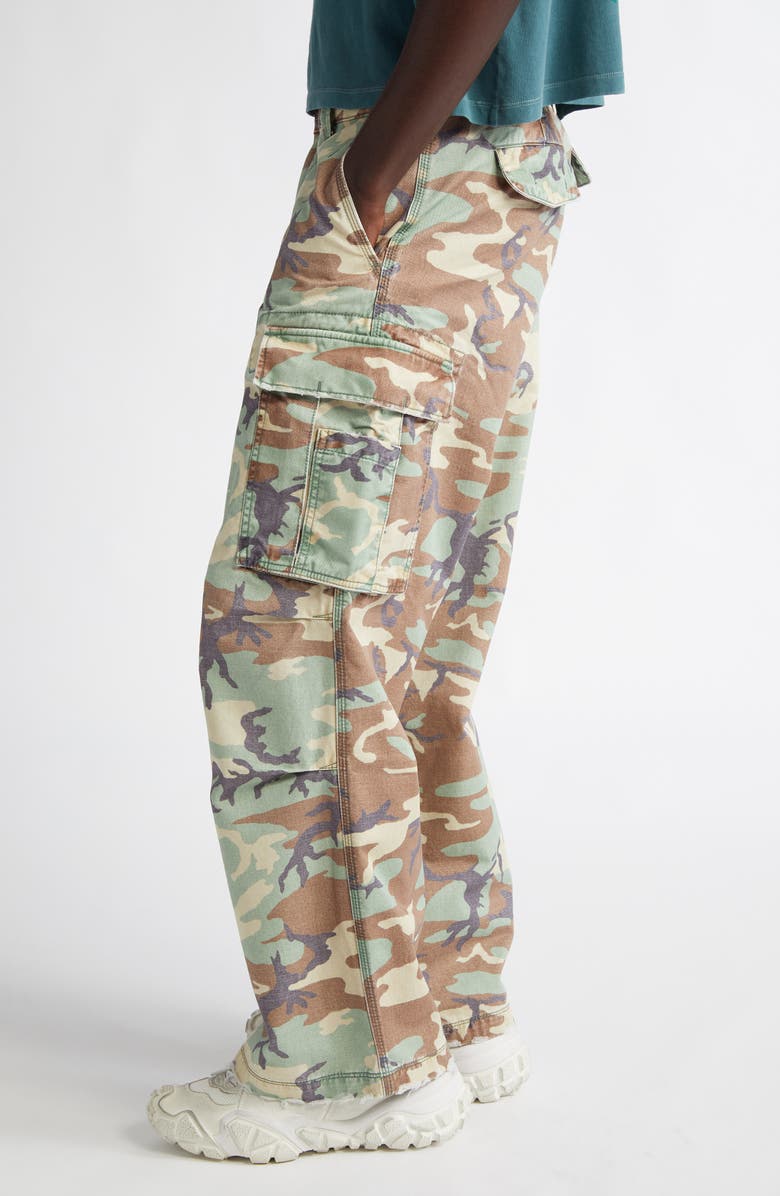 ERL Gender Inclusive California Camo Distressed Cargo Pants, Alternate, color,