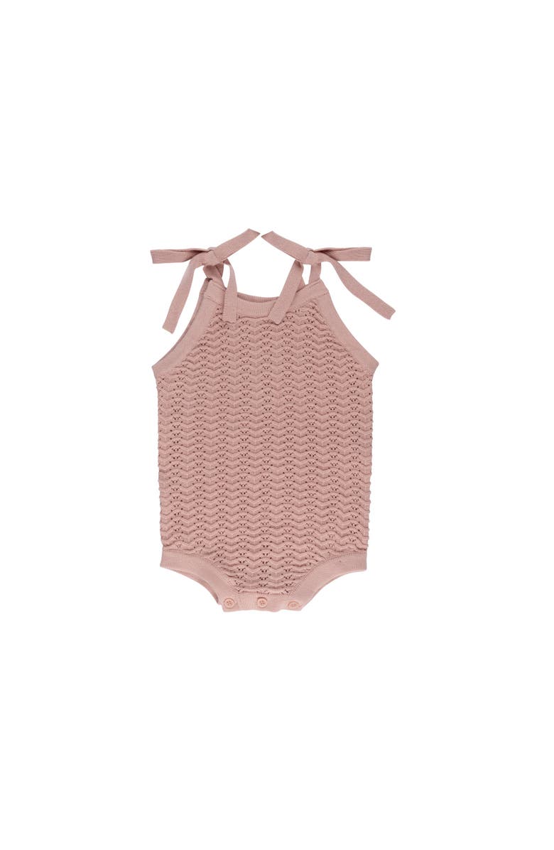 Ely's & Co. Looms Wave Collection - Knit Pointelle Romper, Main, color, Rose Knit Pointelle