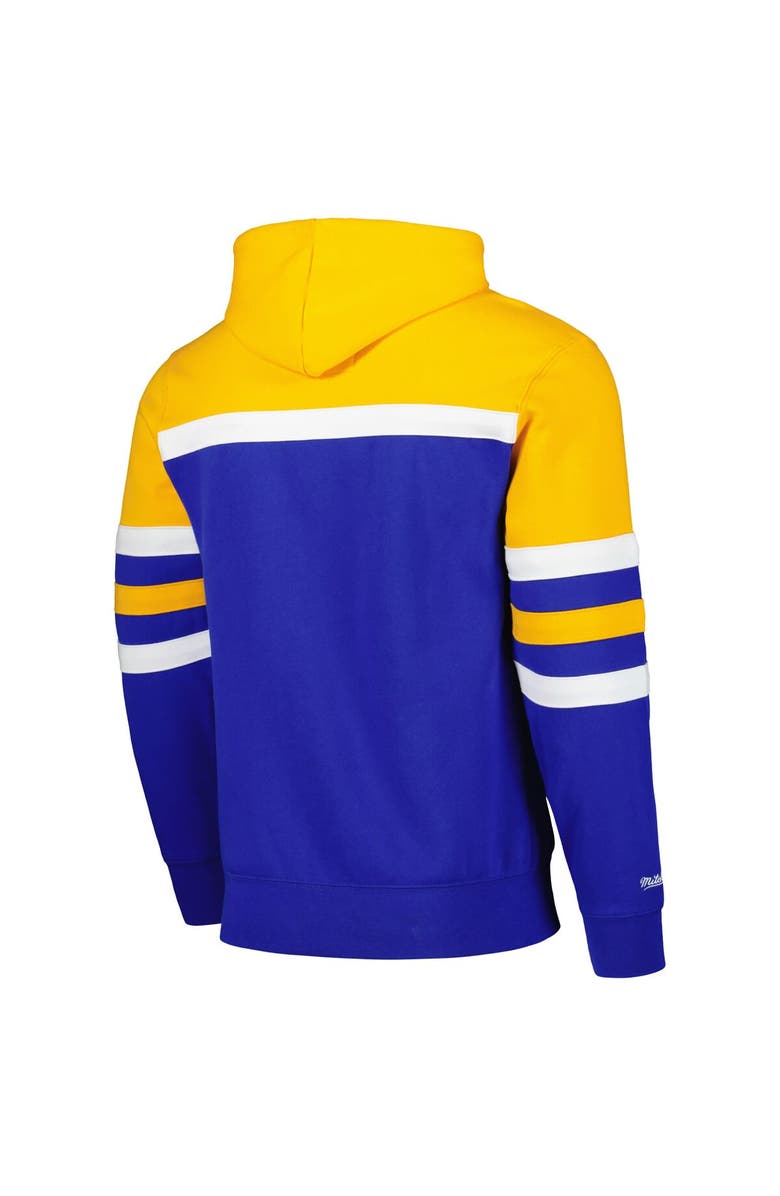 Mitchell & Ness Men's Mitchell & Ness Royal/Gold Milwaukee Brewers Head Coach Pullover Hoodie, Alternate, color, 