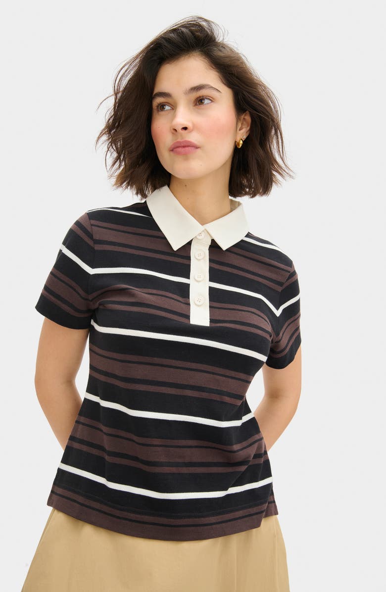 ALIGNE Maiden Stripe Organic Cotton Polo, Alternate, color, Stripe