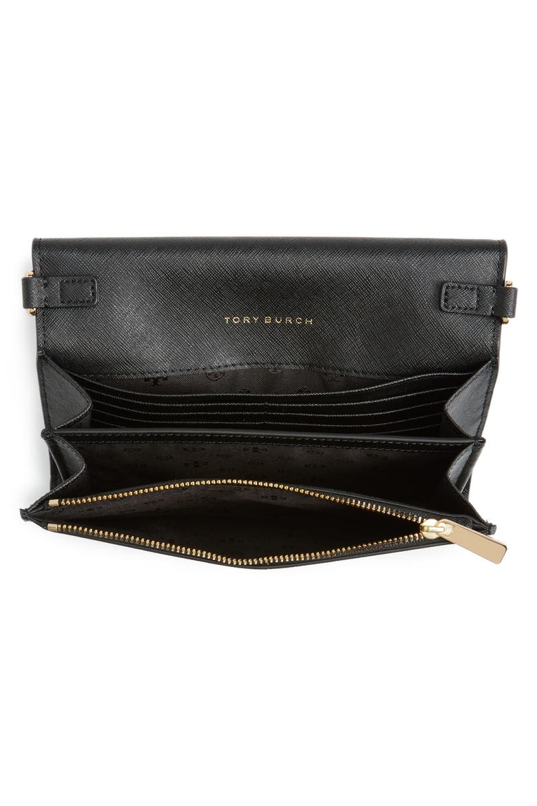 'Robinson' Leather Wallet on a Chain, Alternate, color, BLACK
