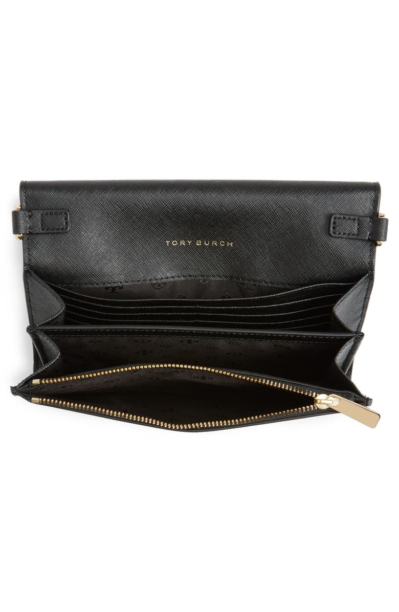 Tory Burch 'Robinson' Leather Wallet on a Chain, Alternate, color, 