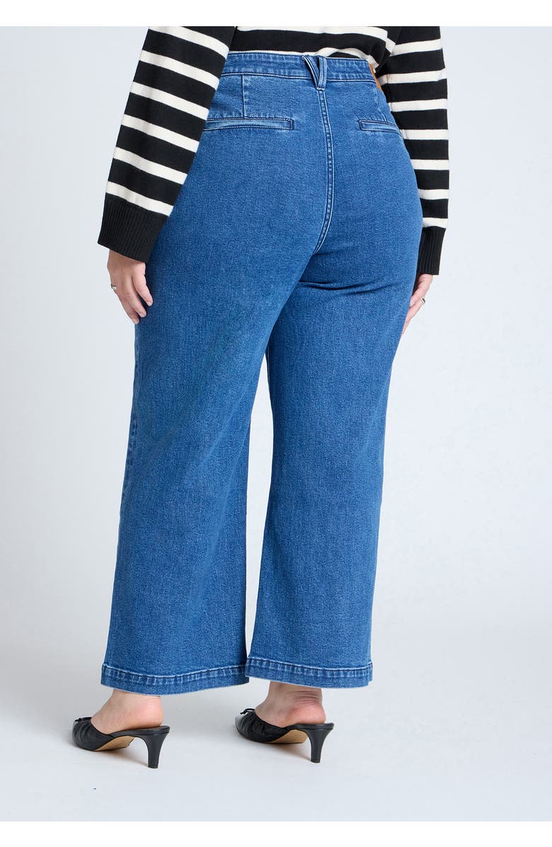 ELOQUII Petite Trouser Jean, Alternate, color, Medium Wash