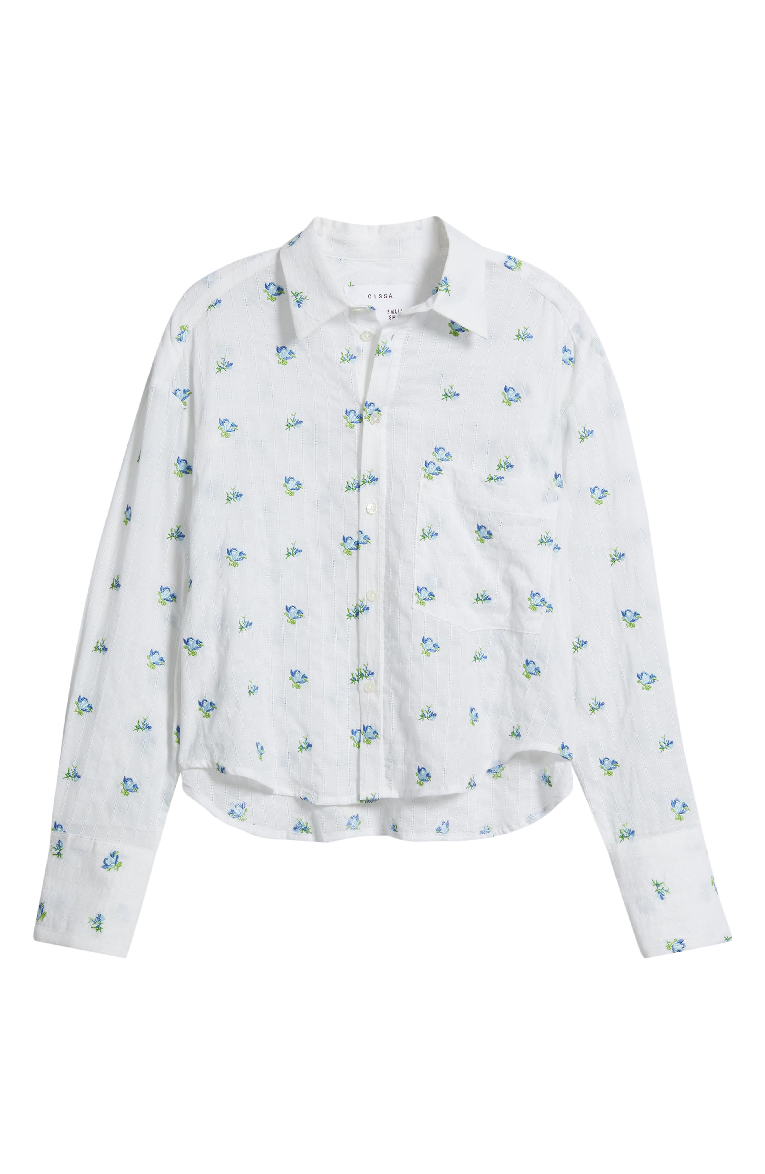 selected BLUE EMBROIDERED FLORAL