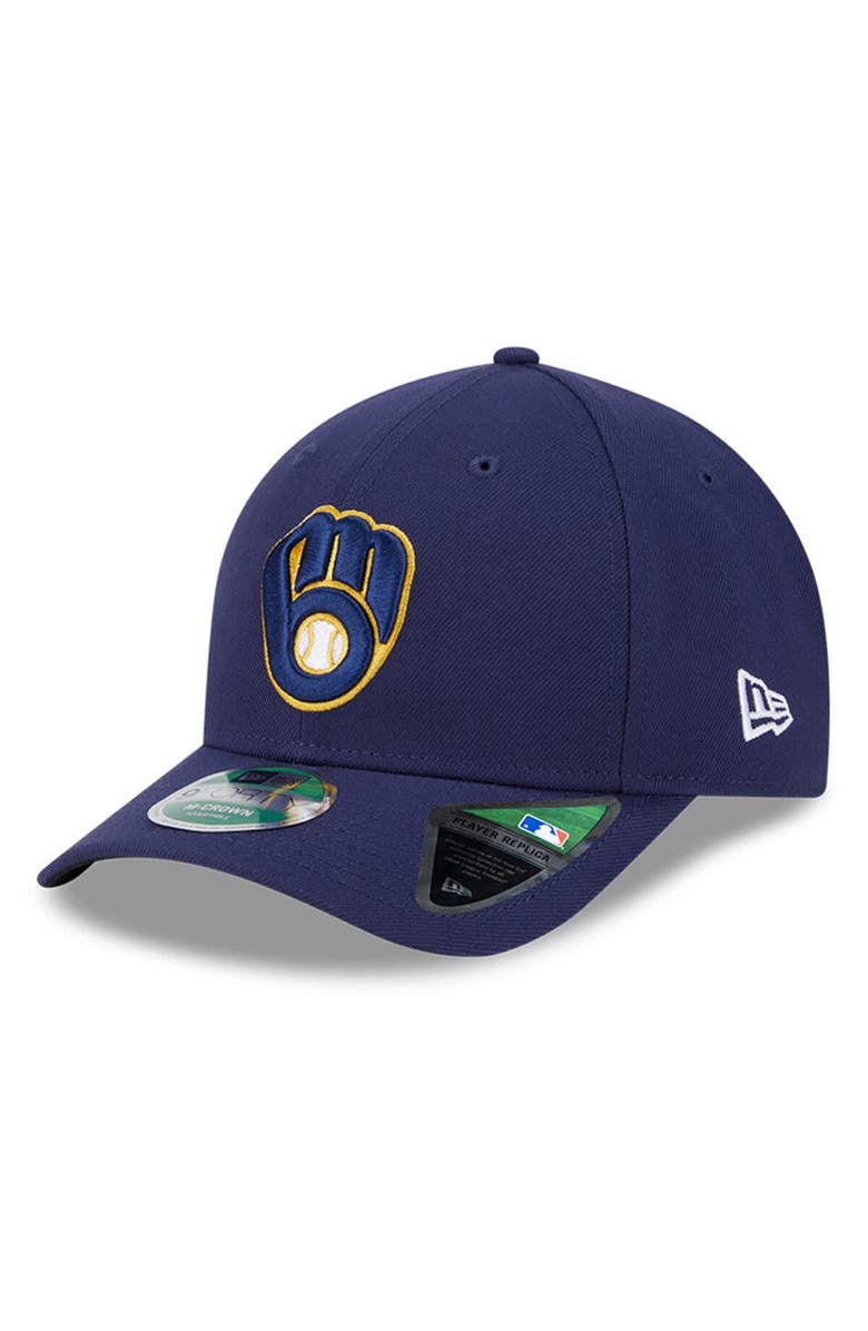 New Era Men's New Era Navy Milwaukee Brewers Player Replica 9FORTY Adjustable Hat, Main, color, Navy