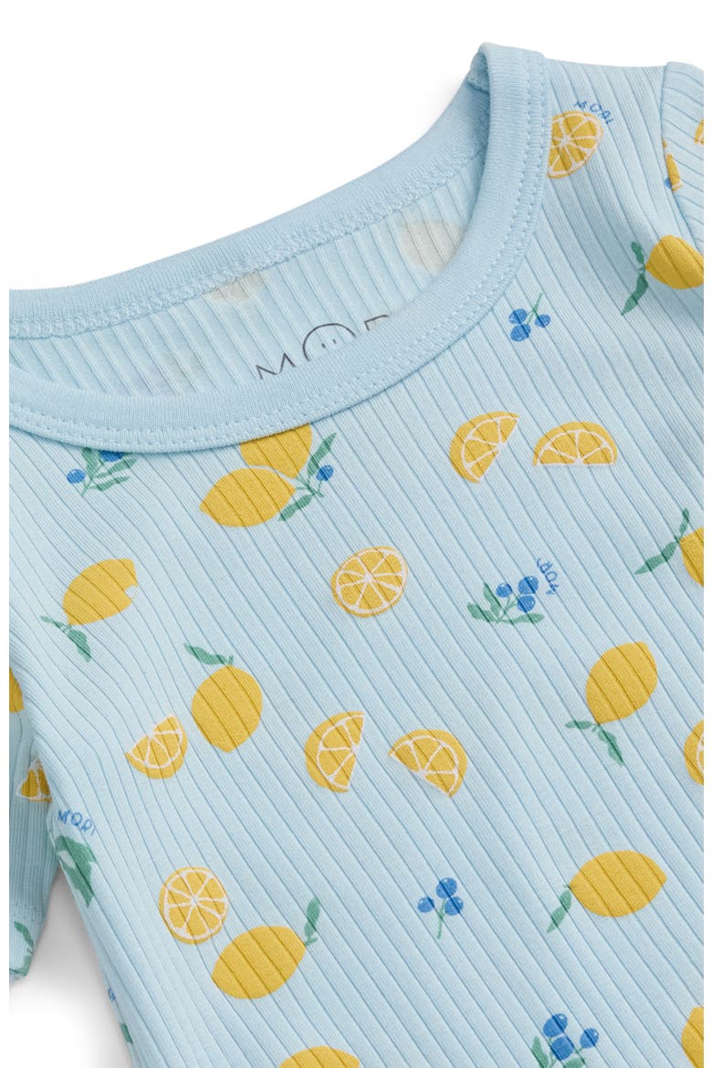 Printed Summer T-Shirt & Short Pajama Set, Alternate, color, Citrus & Omphalodes