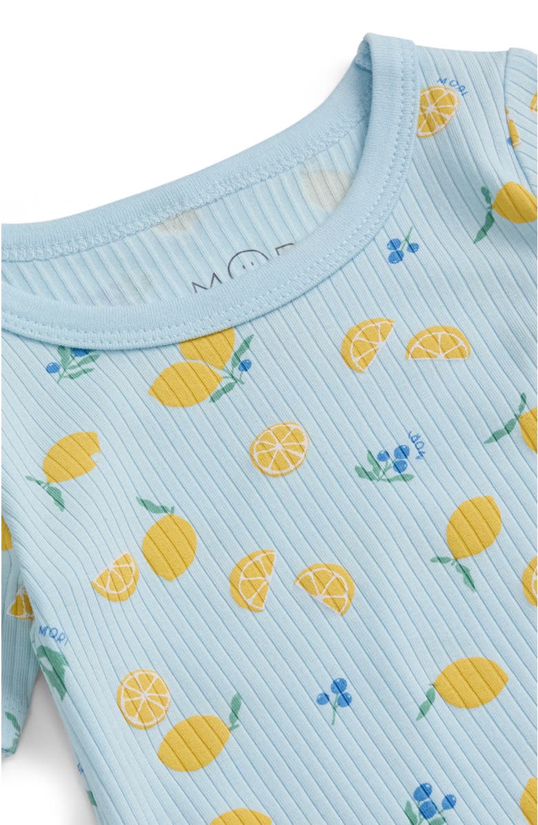 MORI Printed Summer T-Shirt & Short Pajama Set, Alternate, color, Citrus & Omphalodes