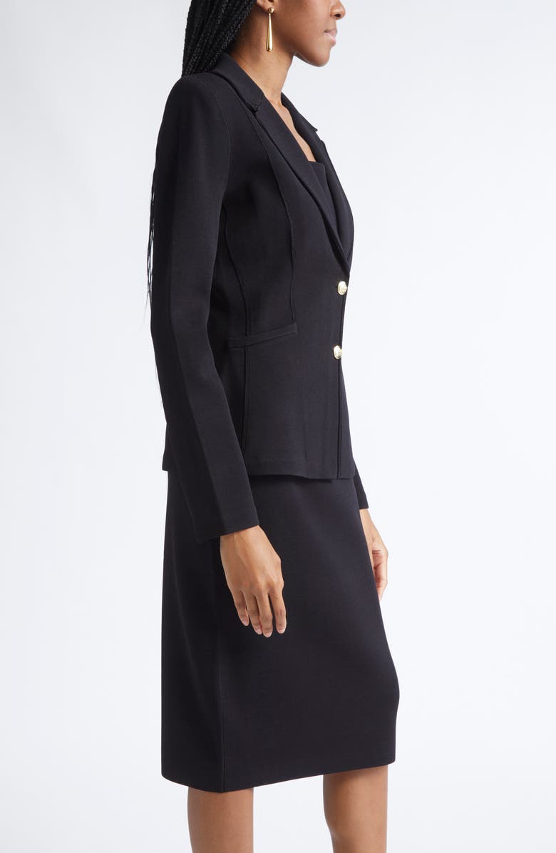 ST. JOHN Erin Santa Roma Knit Jacket, Alternate, color, Black