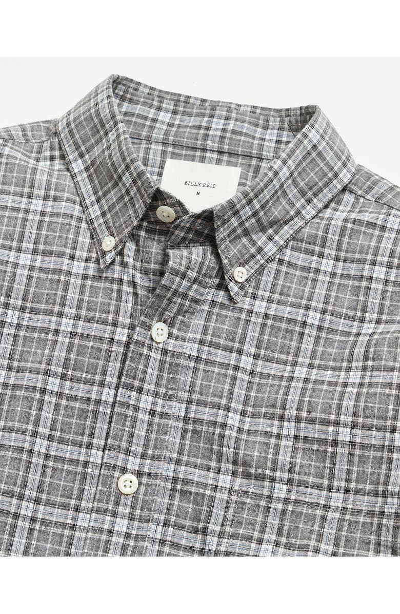 Billy Reid Tuscumbia Mélange Plaid Cotton Button-Down Shirt, Alternate, color, 