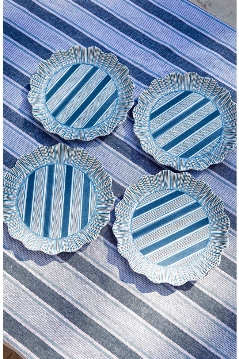 Cabana Set of 4 Melamine Dinner Plates, Alternate, color, OCEAN