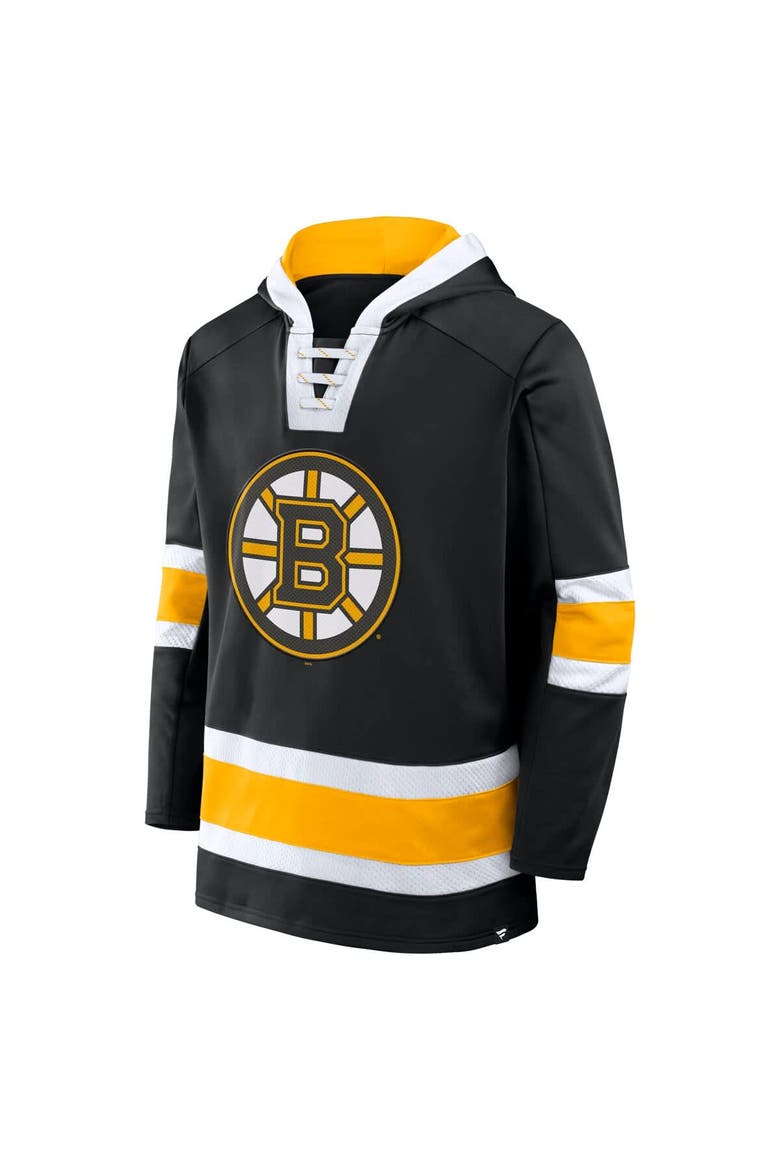 Men's Fanatics  Black Boston Bruins Inside Line Fleece Pullover Hoodie, Alternate, color, Black
