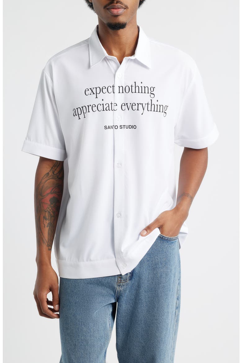Appreciate Button-Up Shirt, Main, color, WHITE