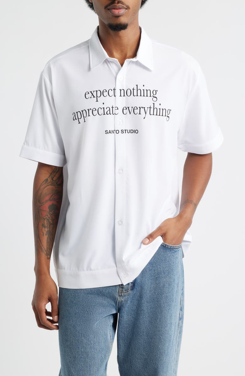SANTO STUDIO Appreciate Button-Up Shirt, Main, color, White