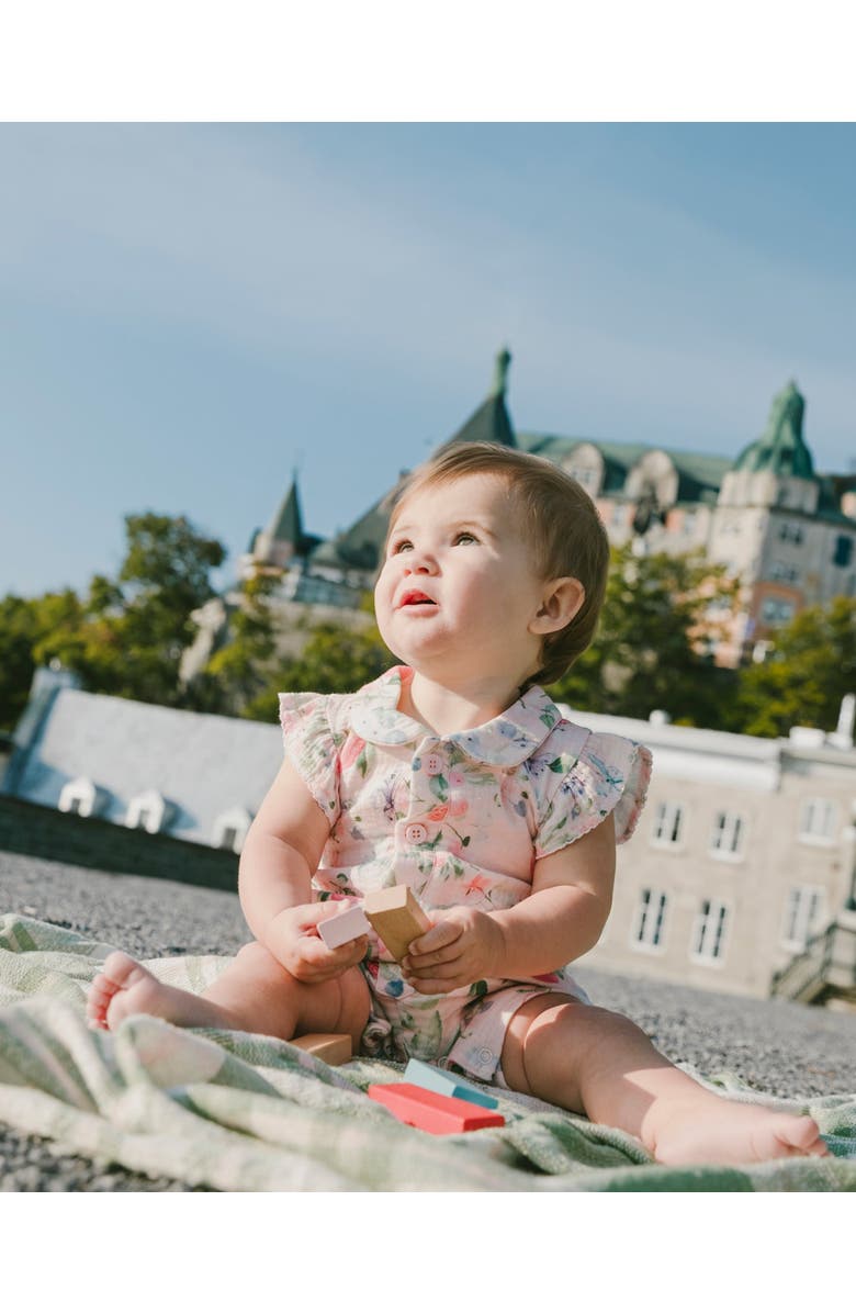 Deux par Deux Cotton Muslin Printed Berries Romper, Alternate, color, Pink Printed Berries