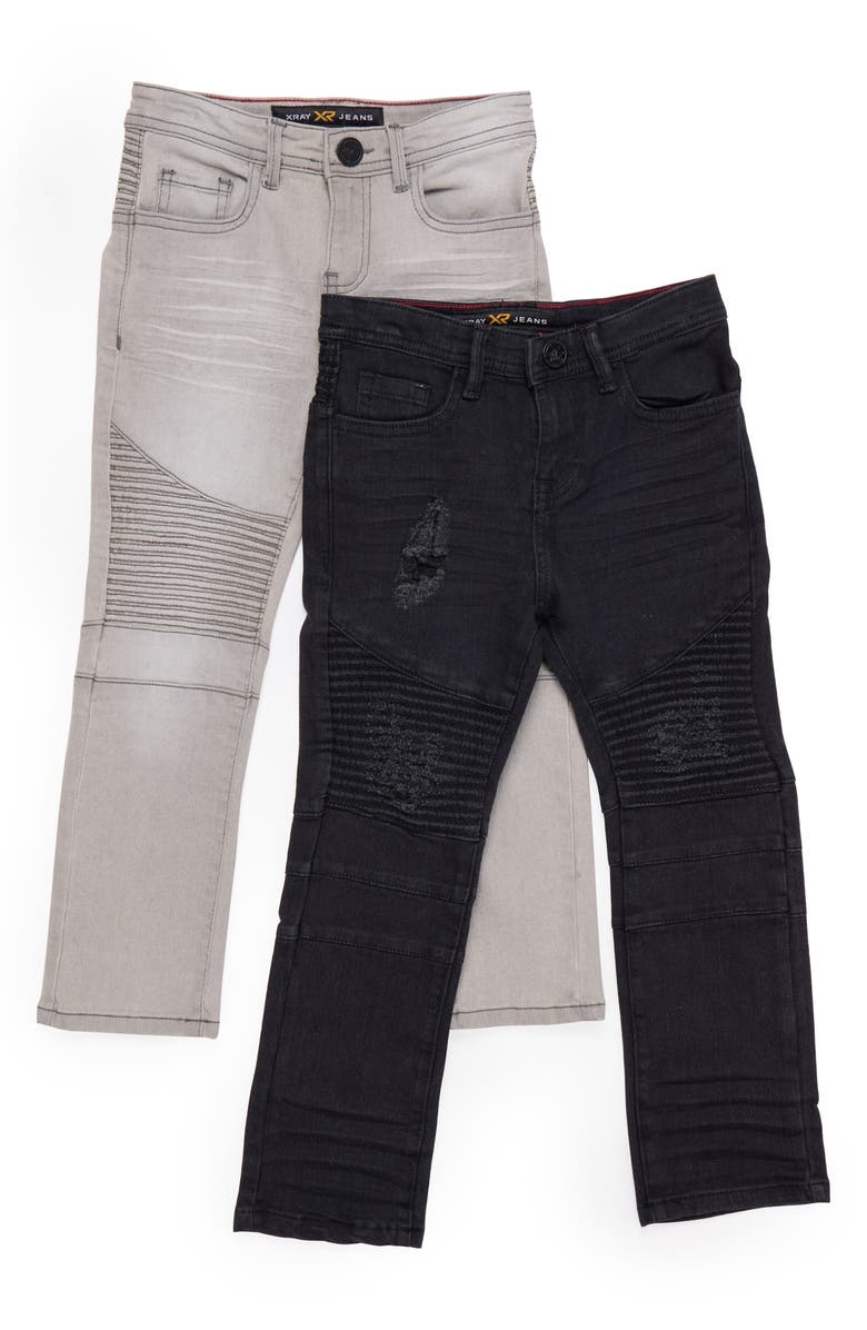 XRAY Kids' Assorted 2-Pack Slim Fit Stretch Moto Jeans, Main, color, 