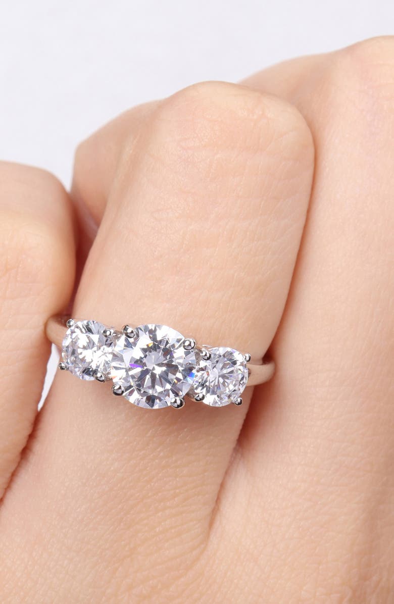 DELMAR Sterling Silver Cubic Zirconia Ring, Alternate, color, Silver