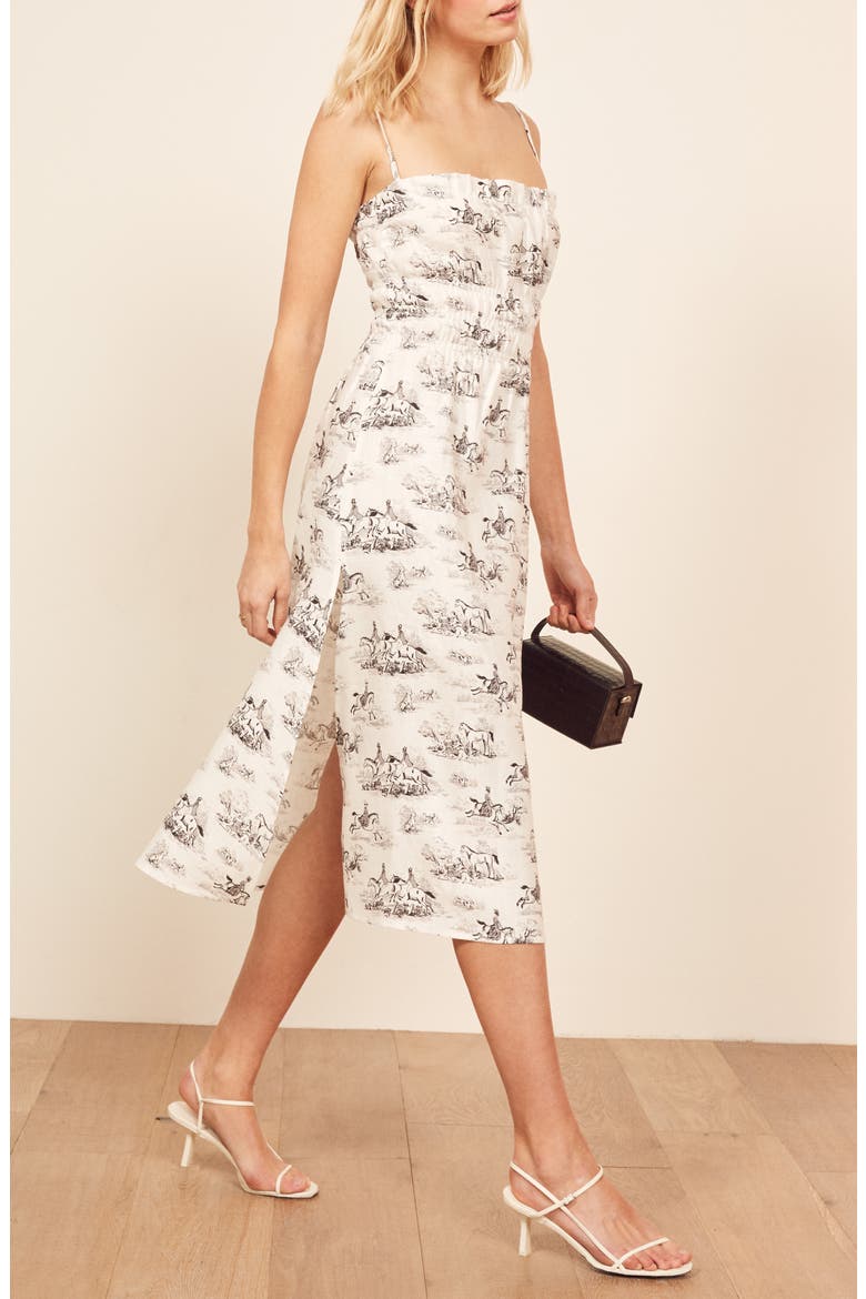 Faust A-Line Linen Dress, Alternate, color, BRITANNIA