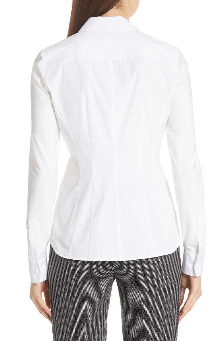 Lafayette 148 New York Linley Stretch Cotton Blouse, Alternate, color, 