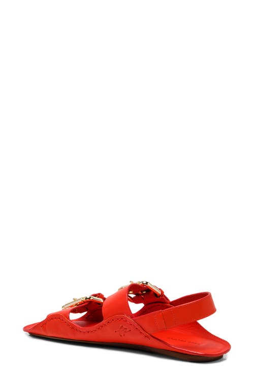 Free People Blossom Buckle Flat Sandal In Salsa Leather