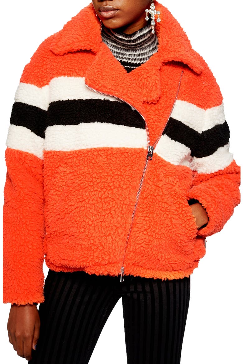 Spice Biker Jacket, Main, color, ORANGE MULTI