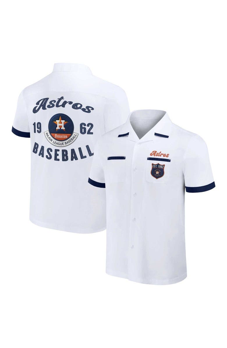 Darius Rucker Collection by Fanatics Men's Darius Rucker Collection by Fanatics  White Houston Astros Bowling Button-Up Shirt, Main, color, White
