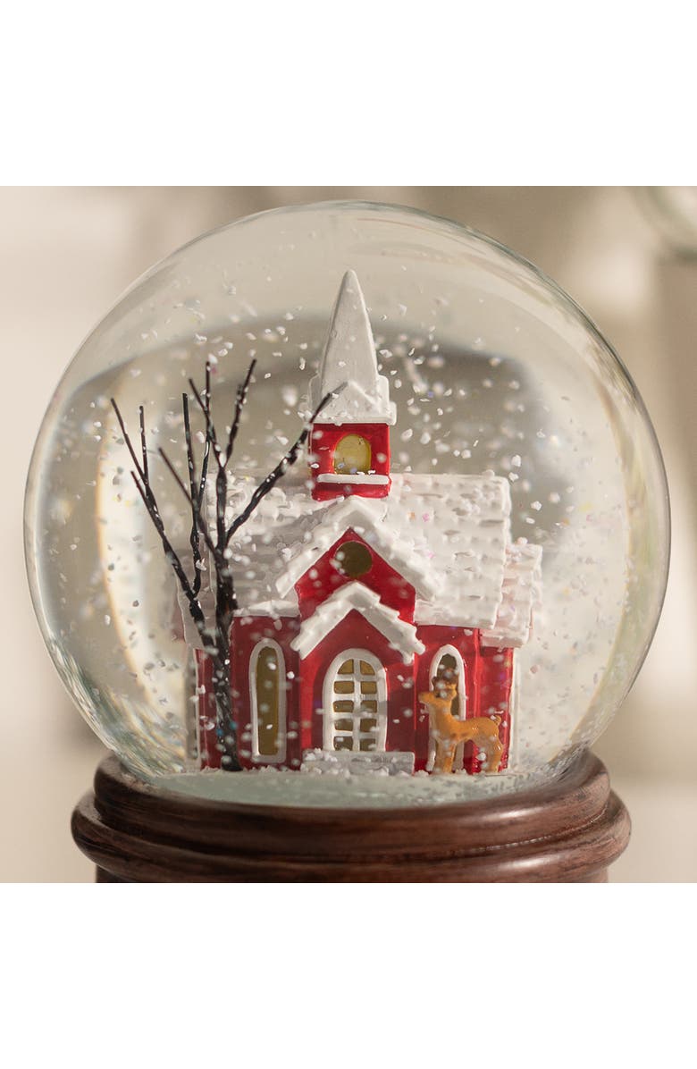 Ashfield & Harkness Sanctuary Church Decorative Snow Globe with Wind Up Music box, Alternate, color, Multicolored