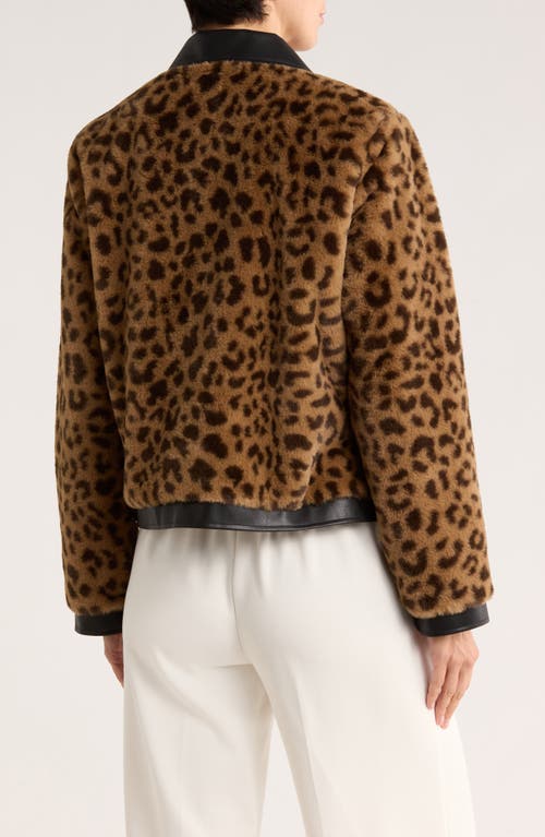 Rebecca Minkoff Faux Leather Trim Faux Fur Jacket In Multi