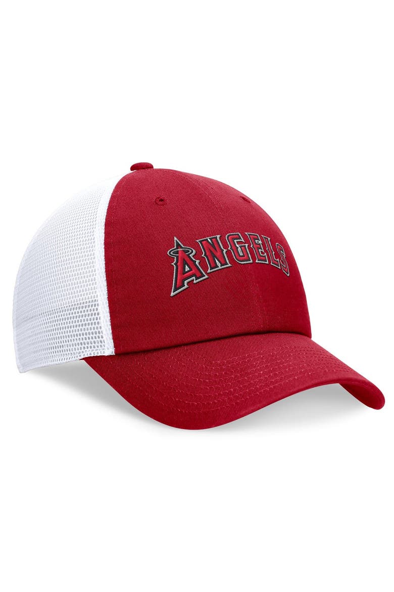 Men's Nike Red Los Angeles Angels Evergreen Wordmark Trucker Adjustable Hat, Alternate, color, Red