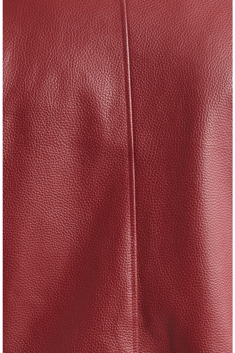 4-Bar Leather Varsity Jacket, Alternate, color, BURGUNDY