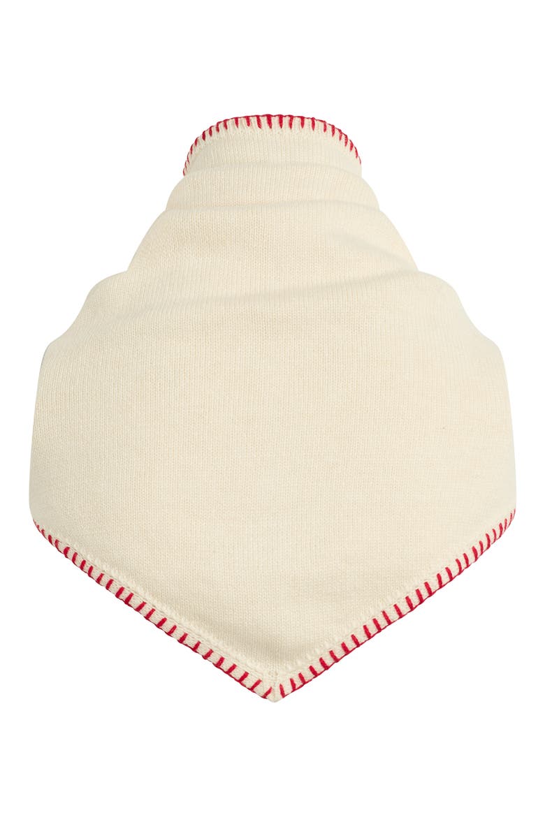 Valentine's Embroidered Triangle Scarf, Alternate, color, NATURAL