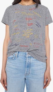 MOTHER The Boxy Goodie Goodie Appliqué Better Luck Graphic T-Shirt