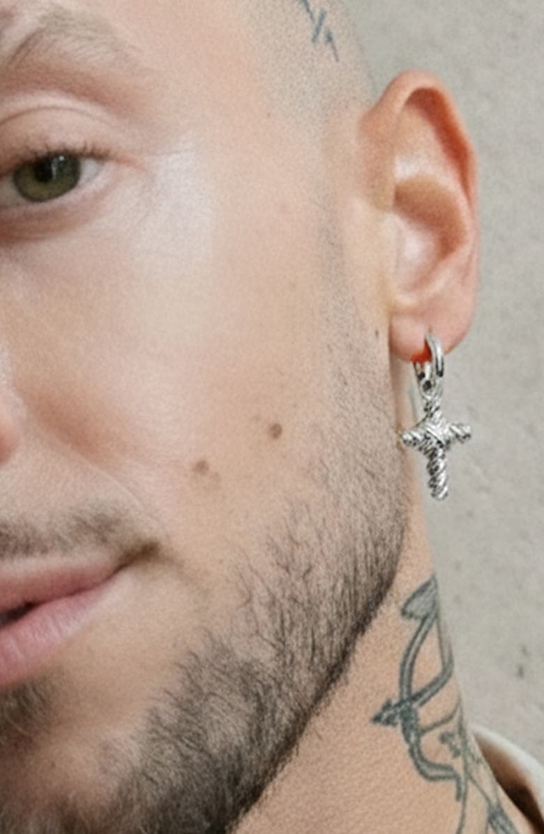 YOJ Spiro Hoop Single Maxi Earring in Silver, Alternate, color, Silver