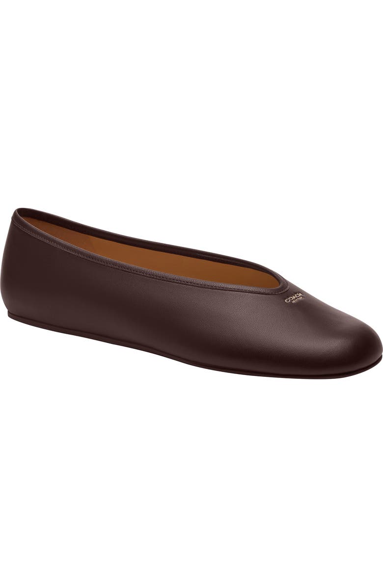COACH Houston Ballet Flat, Main, color, Maple