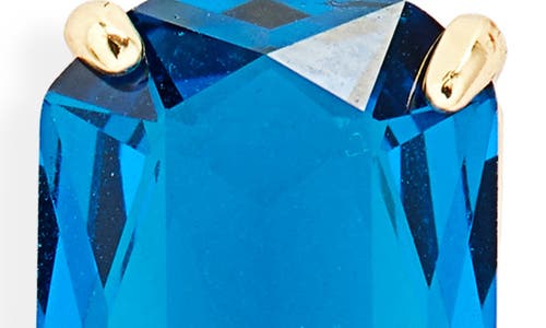 Eye Candy Los Angeles Blue Crystal Drop Earrings In Gold