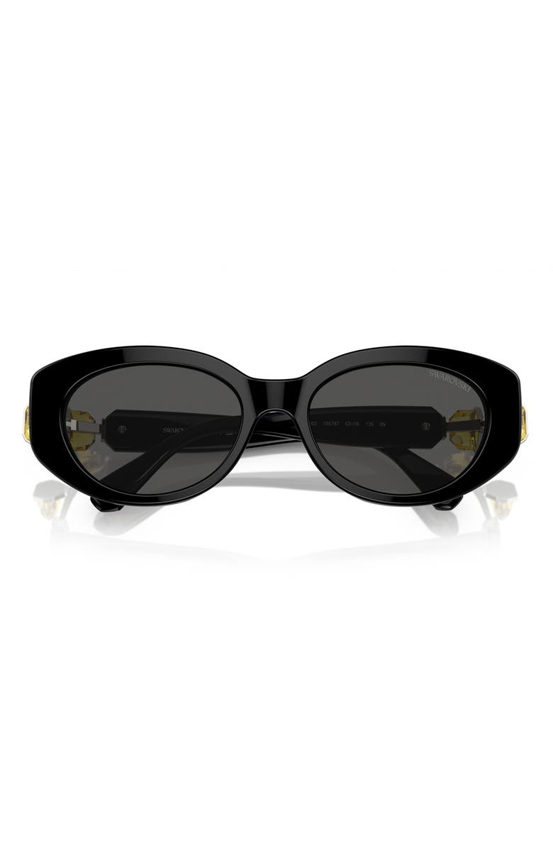 Swarovski 53mm Oval Sunglasses, Alternate, color, Matte Grey