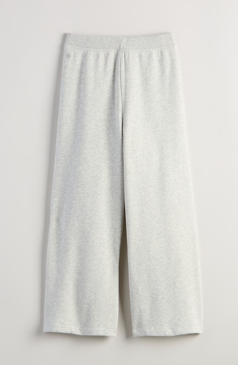 Zella Girl Cloud Soft Pleated Wide Leg Knit Pants, Alternate, color, Grey Light Heather