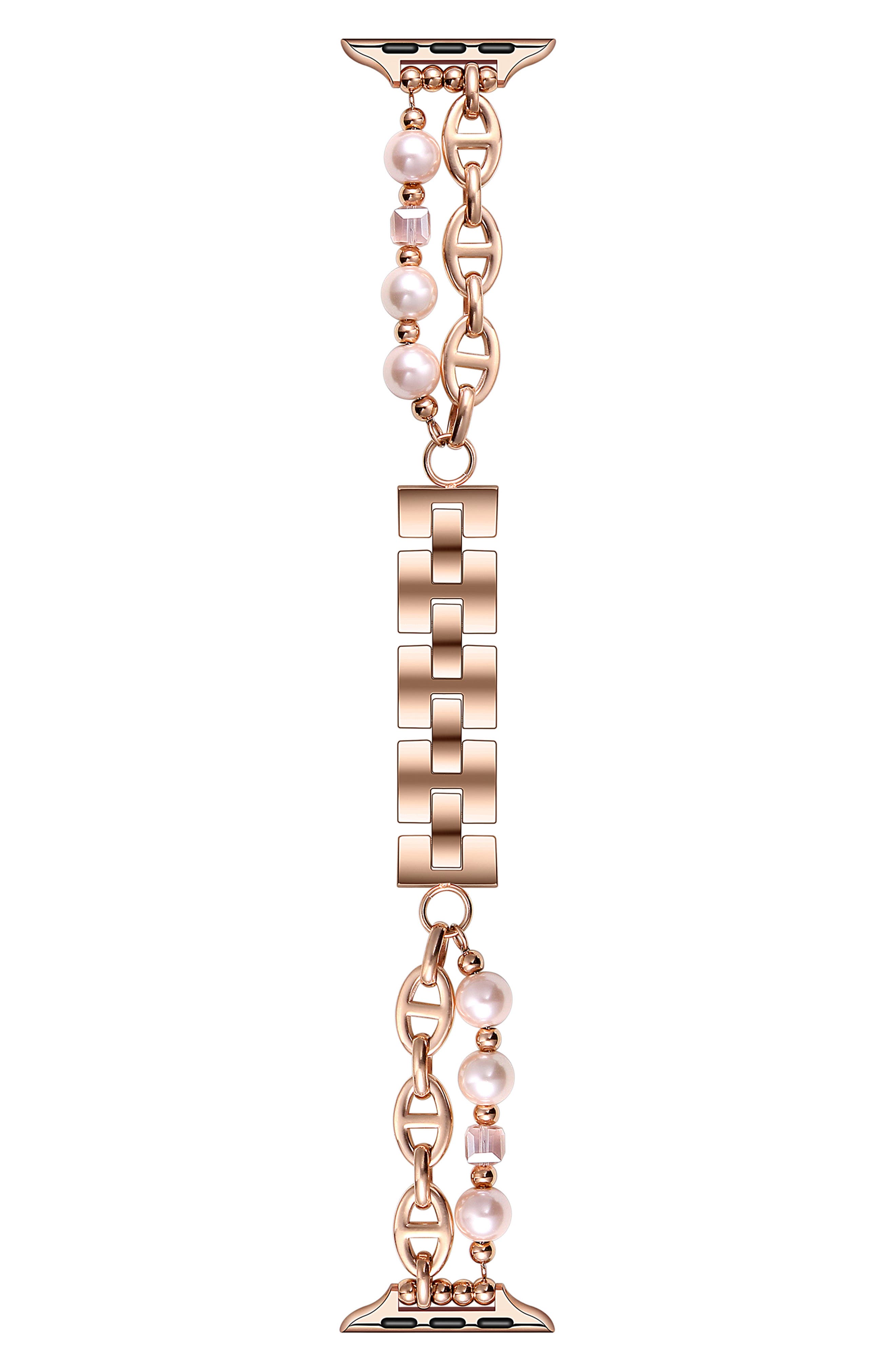 The Posh Tech Luna Imitation Pearl Apple Watch® Bracelet Watchband