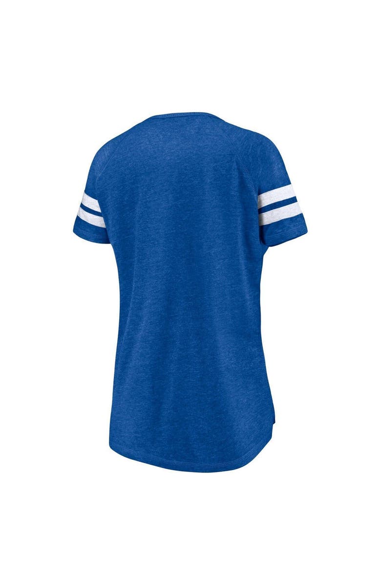 FANATICS Women's Fanatics Branded Heather Royal Los Angeles Dodgers Quick Out Tri-Blend Raglan Notch Neck T-Shirt, Alternate, color, 