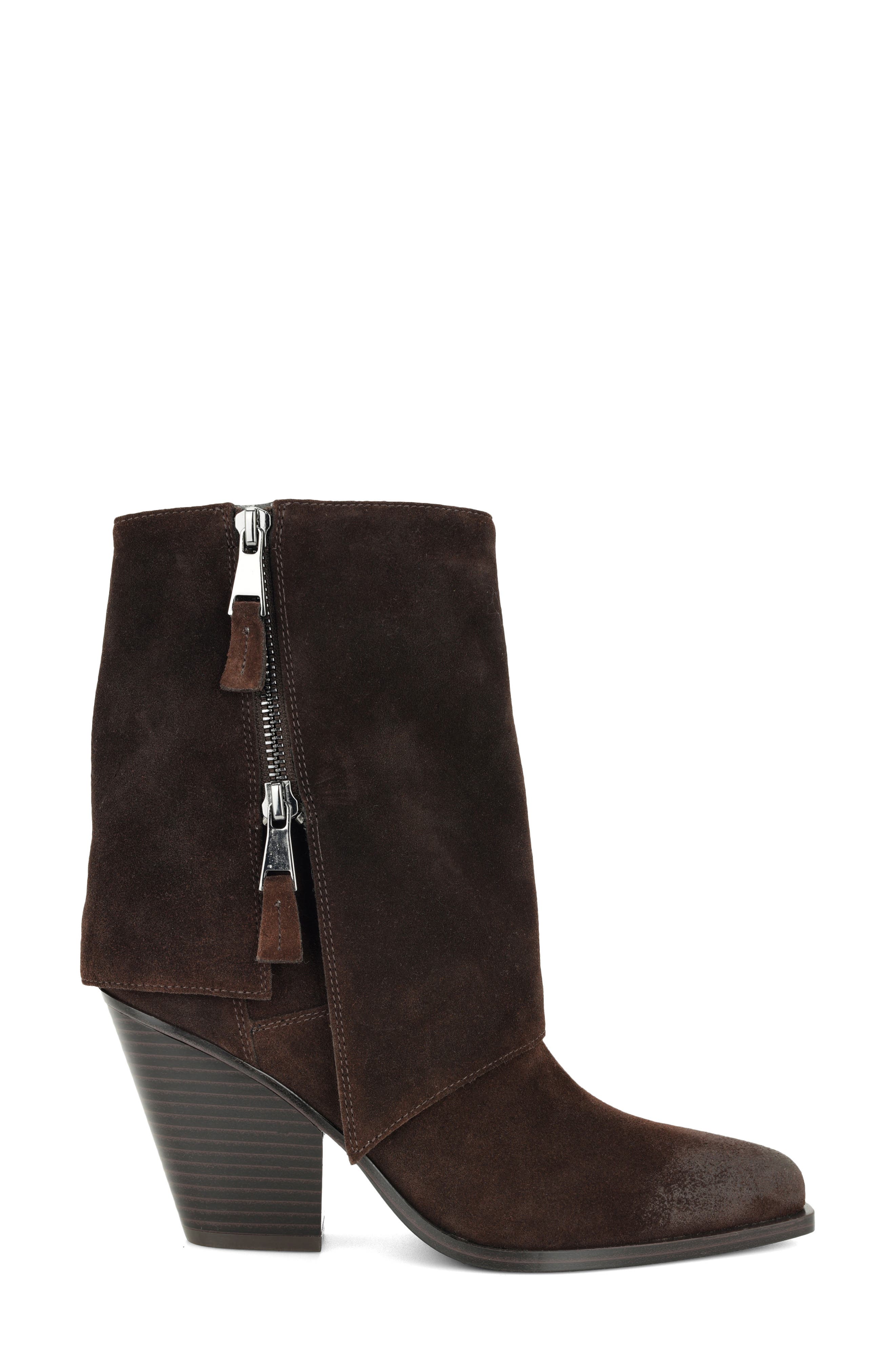 Umberto Pointed Toe Leather Bootie, Alternate, color, DBR01
