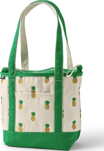 Zip Top Long Handle Canvas Tote Bag